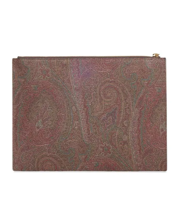 Paisley Jacquard Zipped Clutch Bag