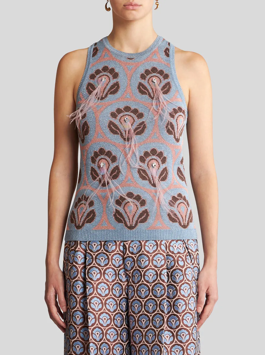 Patterned Jacquard Knitted Tank Top