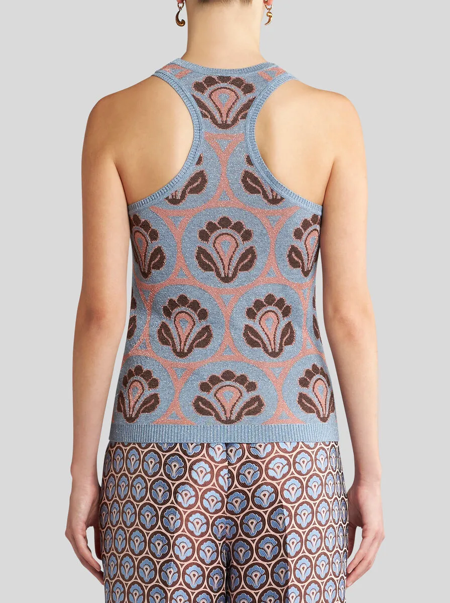 Patterned Jacquard Knitted Tank Top