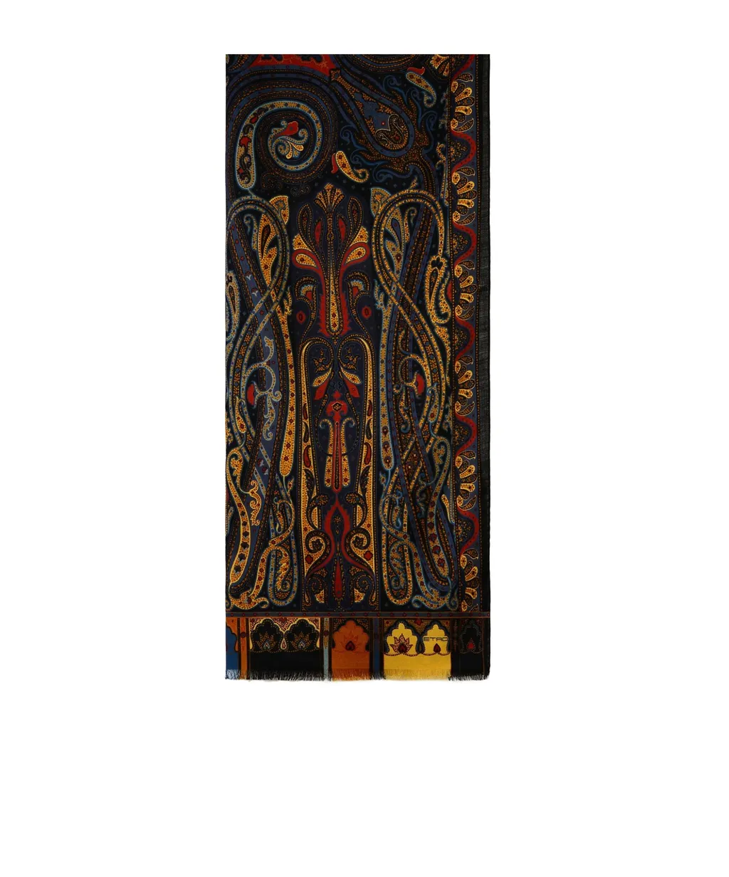 Patterned Fringed Scarf