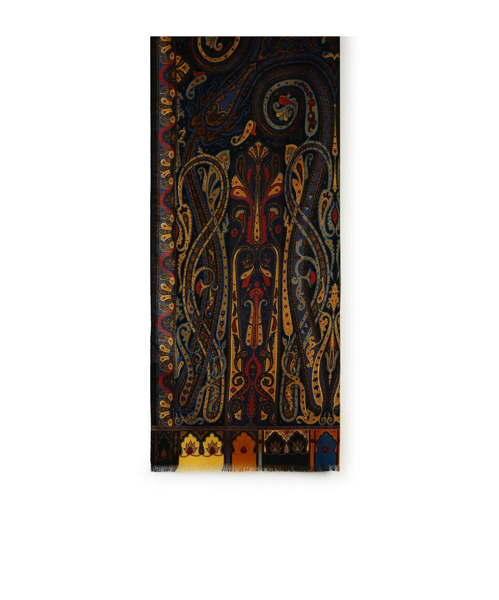 Patterned Fringed Scarf