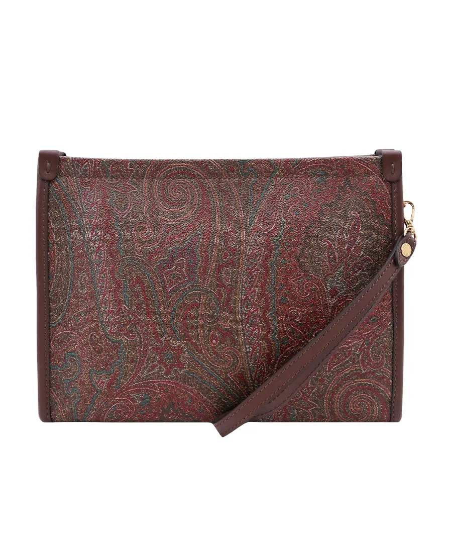 Pailsey Printed Zipped Clutch Bag