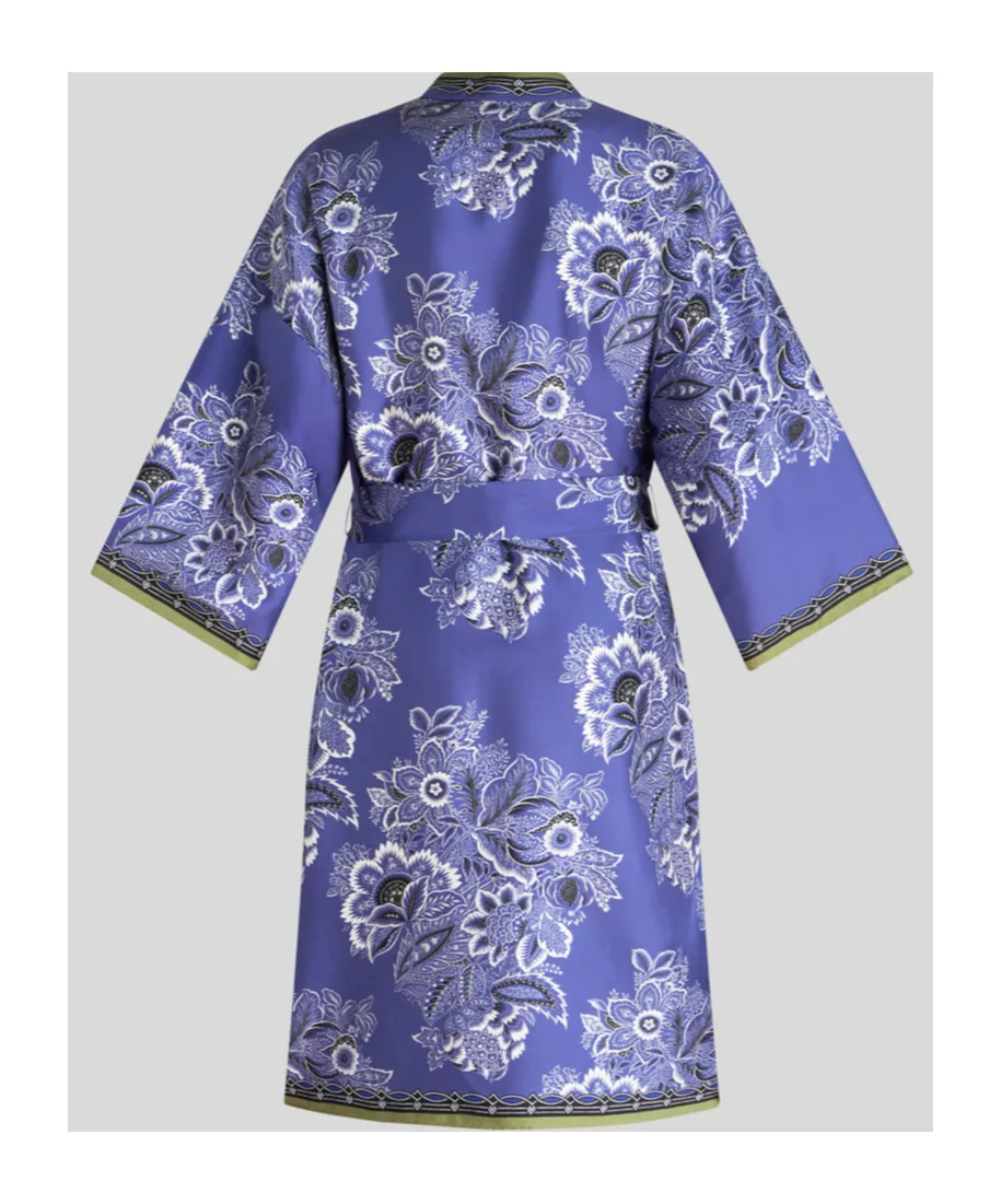 Floral-Printed Belted-Waist Robe