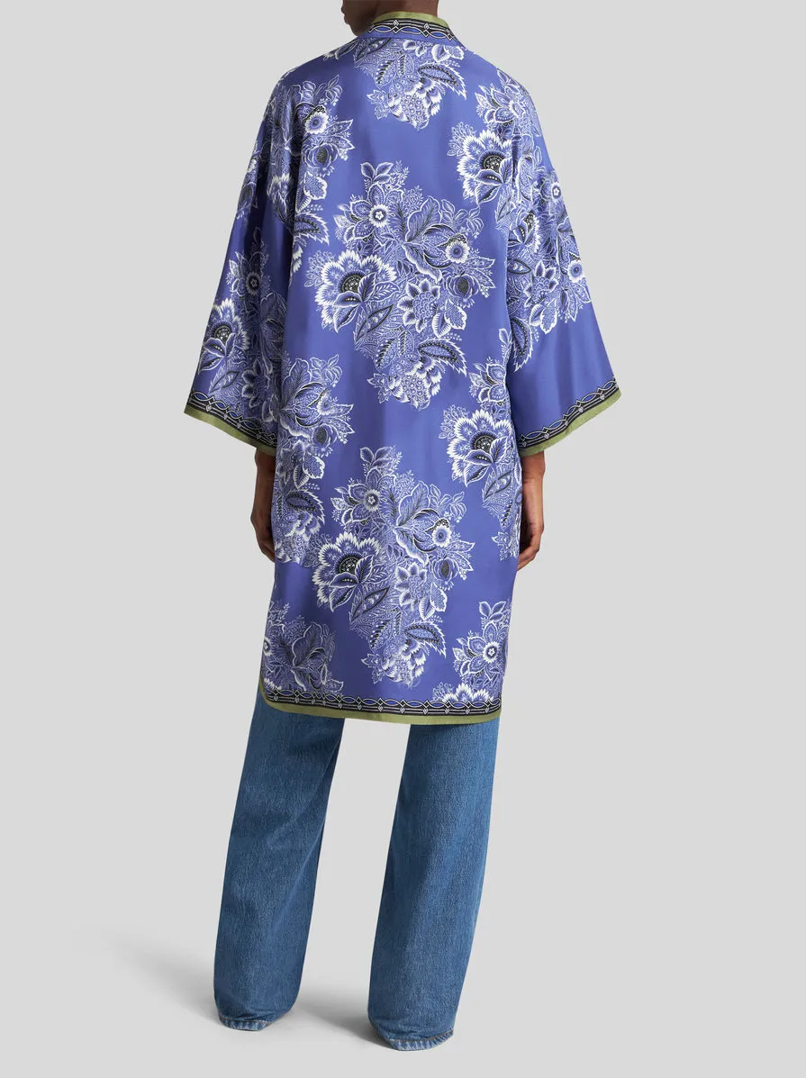 Floral-Printed Belted-Waist Robe