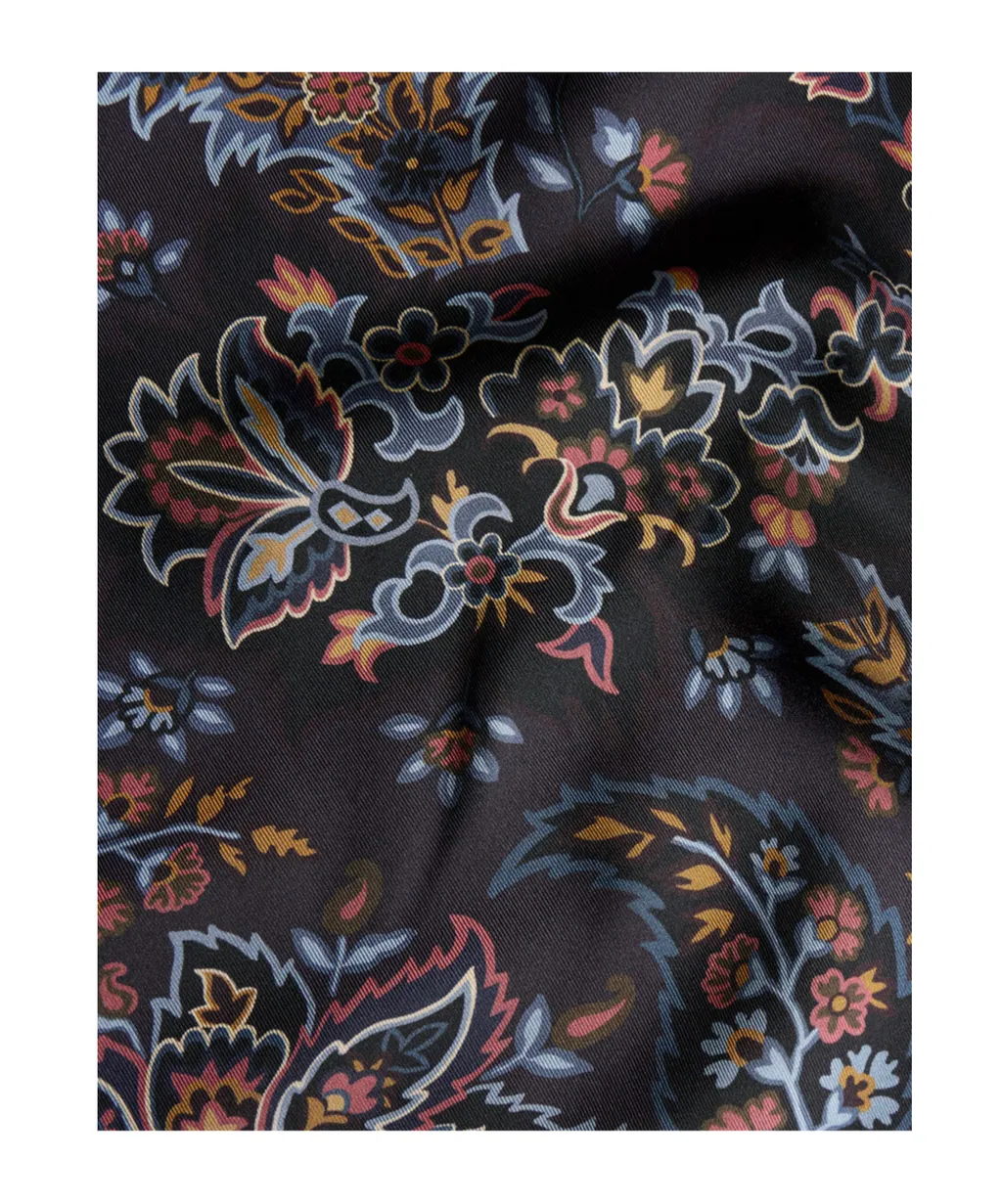 Paisley-Printed Fringed Edge Cape