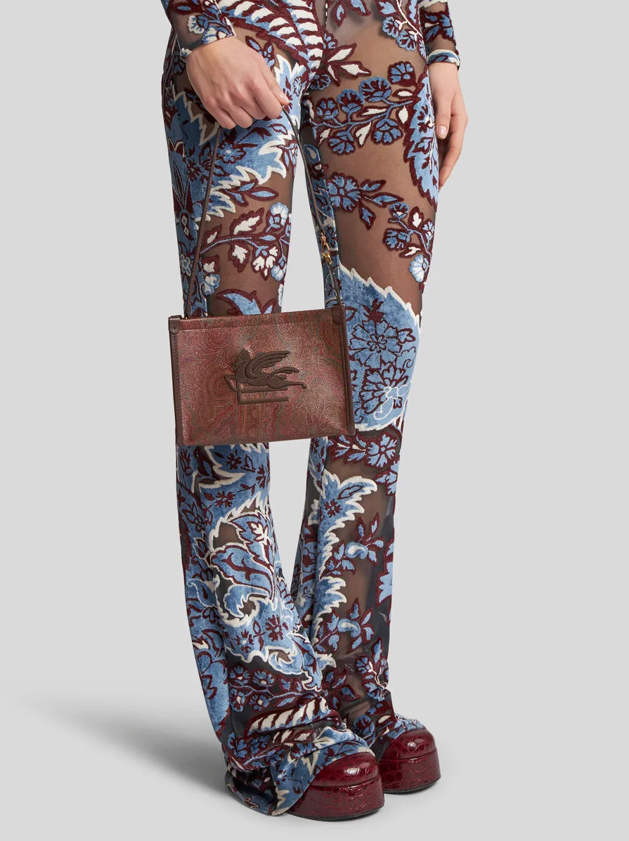Jacquard Zipped Shoulder Bag