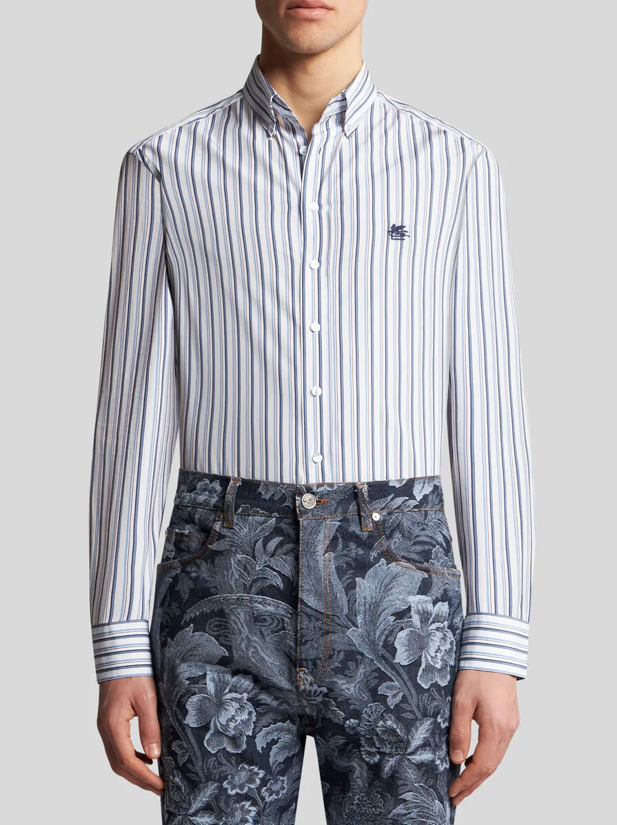 Pegaso Embroidered Striped Shirt