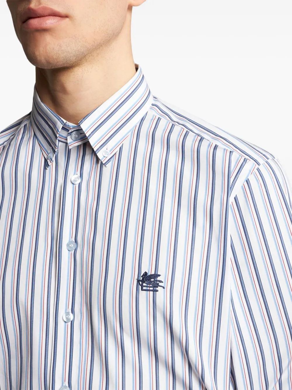 Pegaso Embroidered Striped Shirt