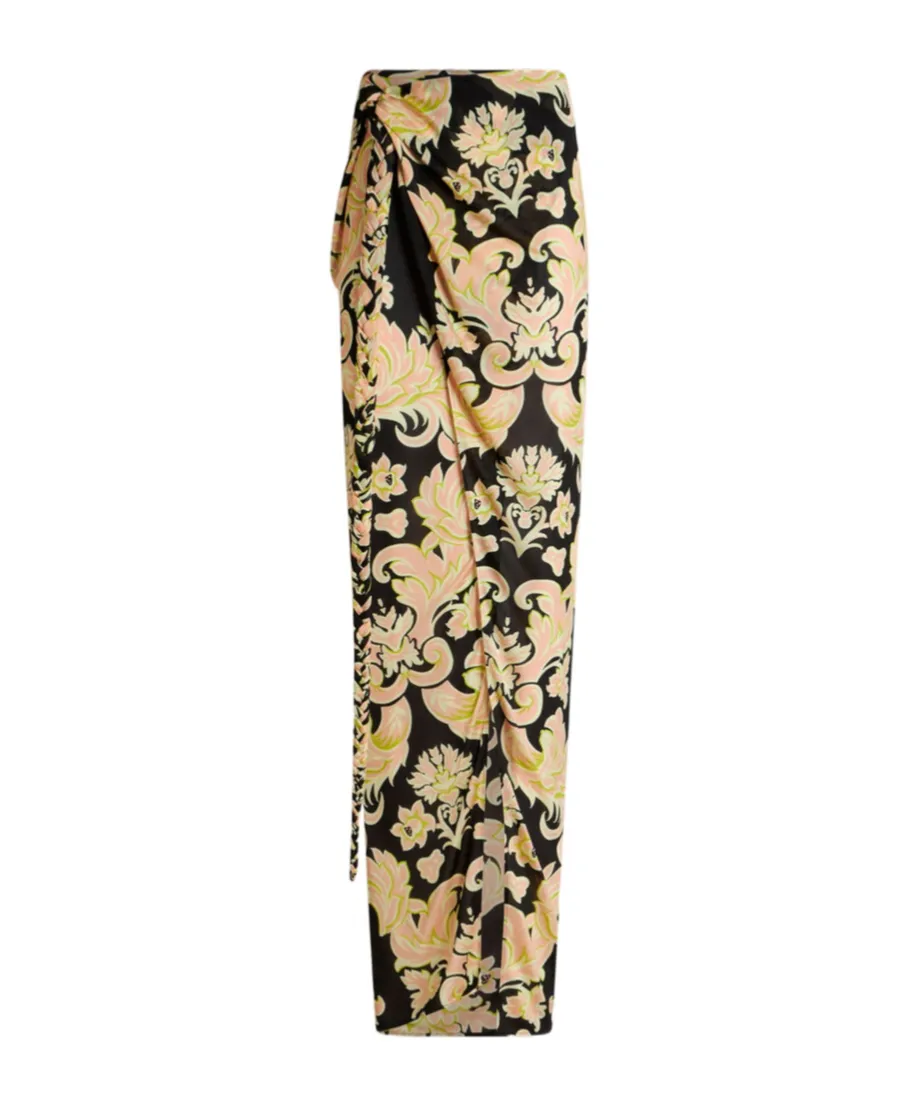 Floral Printed Wrap Maxi Skirt