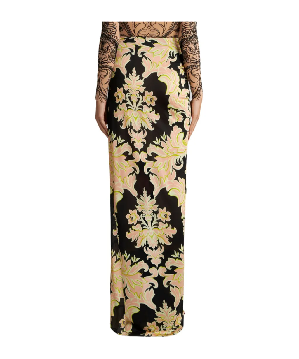 Floral Printed Wrap Maxi Skirt