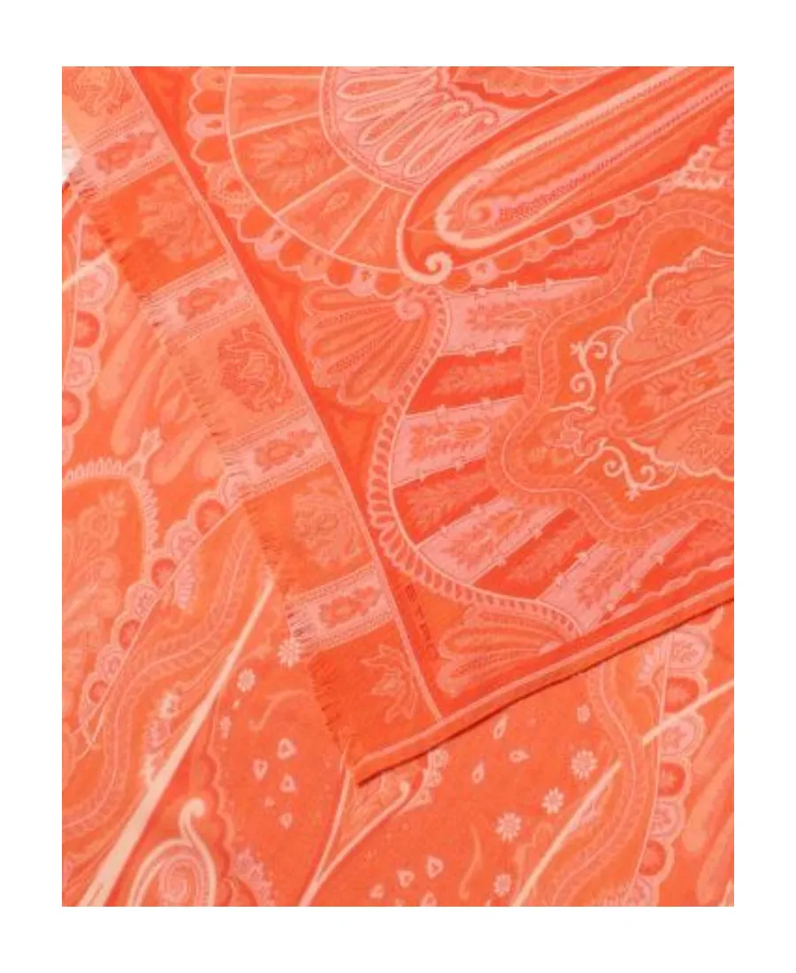 Graphic Printed Frayed Scarf