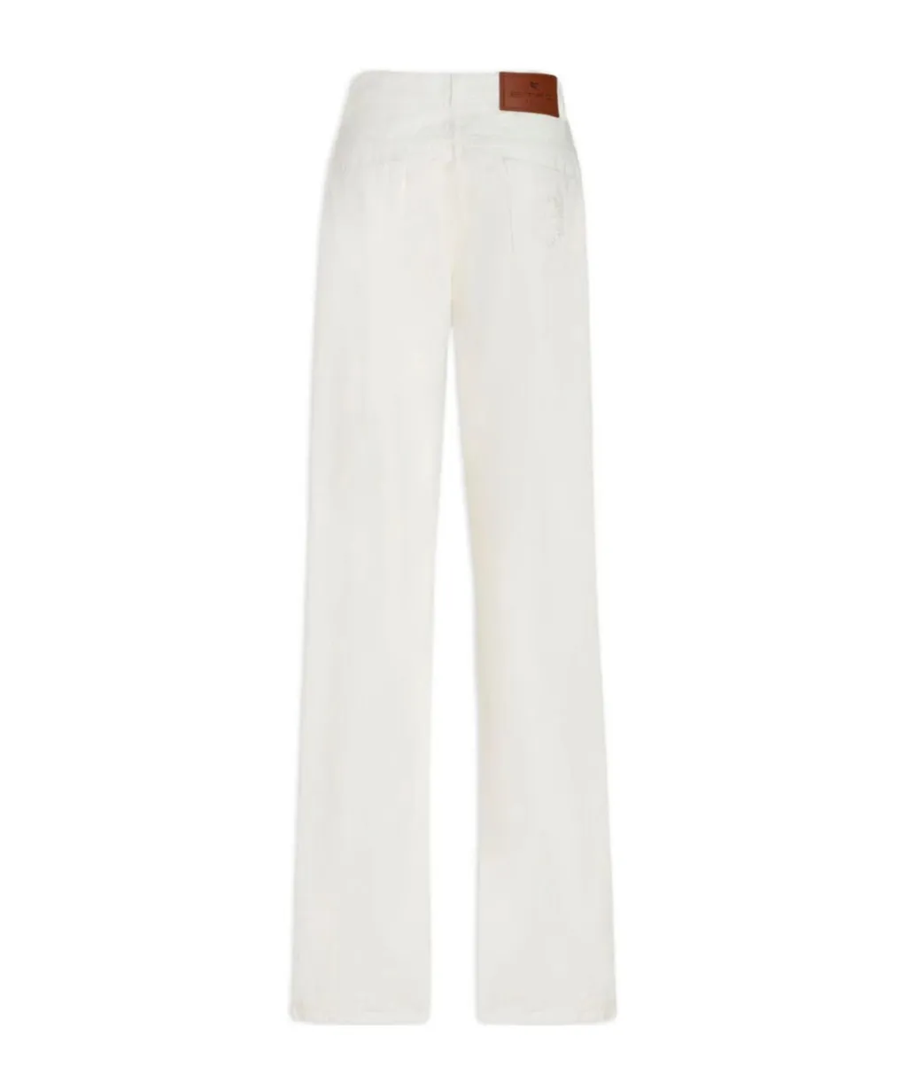 Pegaso-Embroidered Low-Waisted Jeans