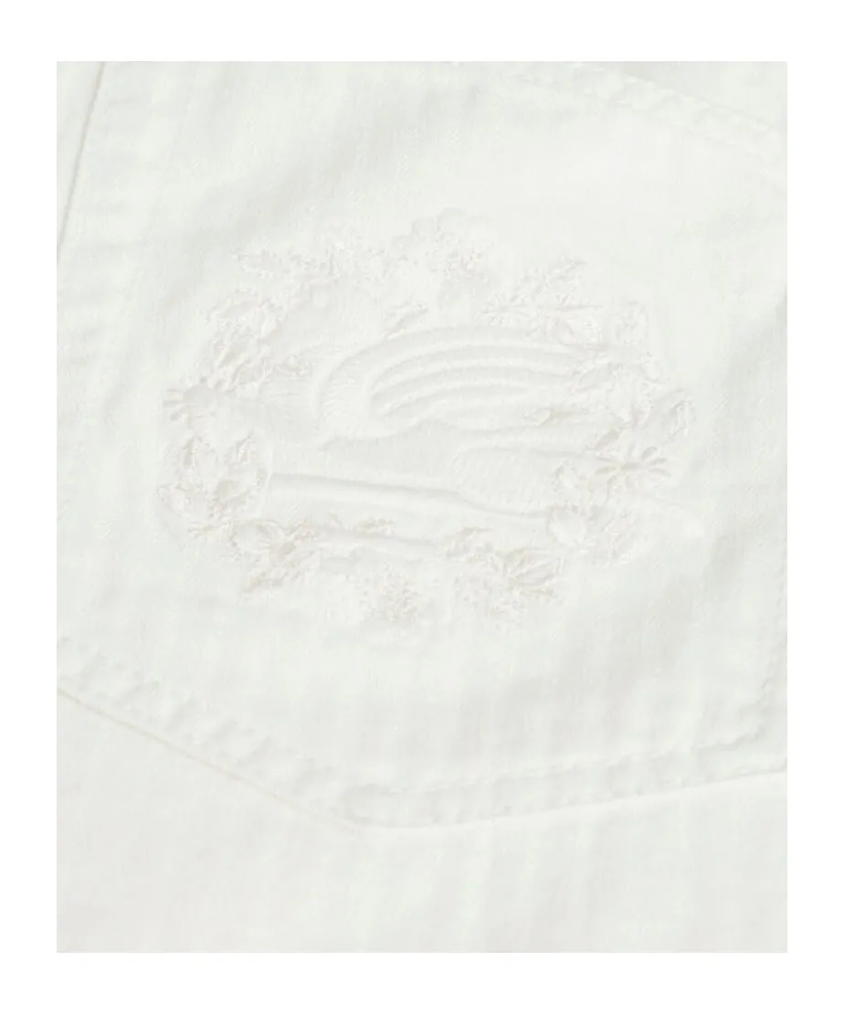 Pegaso-Embroidered Low-Waisted Jeans