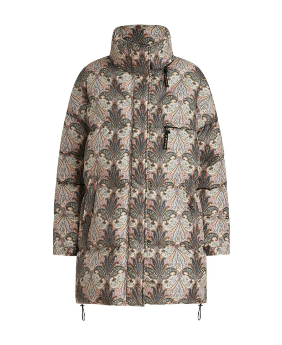 Patterned Long-Sleeved Puffer Jacket