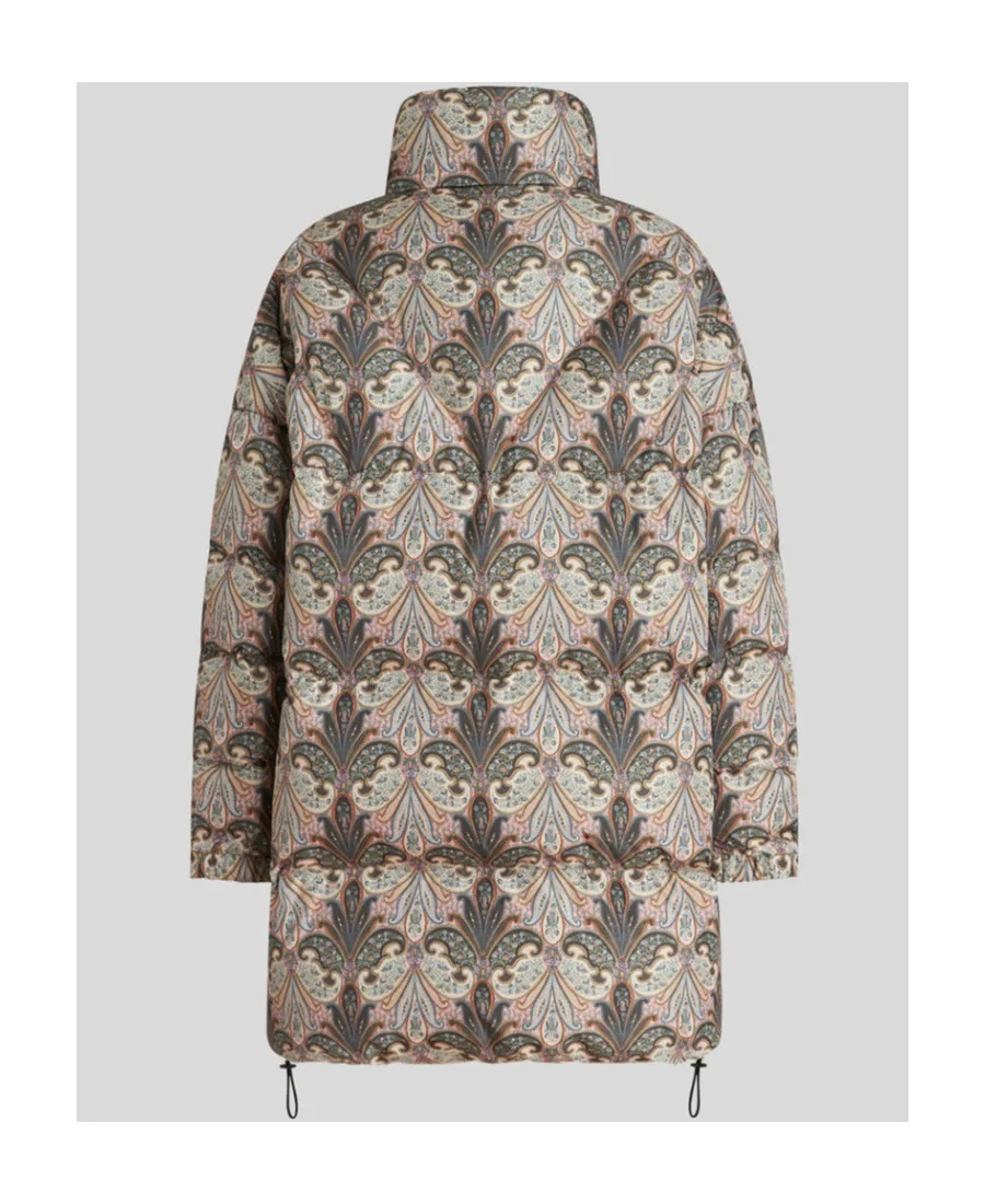 Patterned Long-Sleeved Puffer Jacket