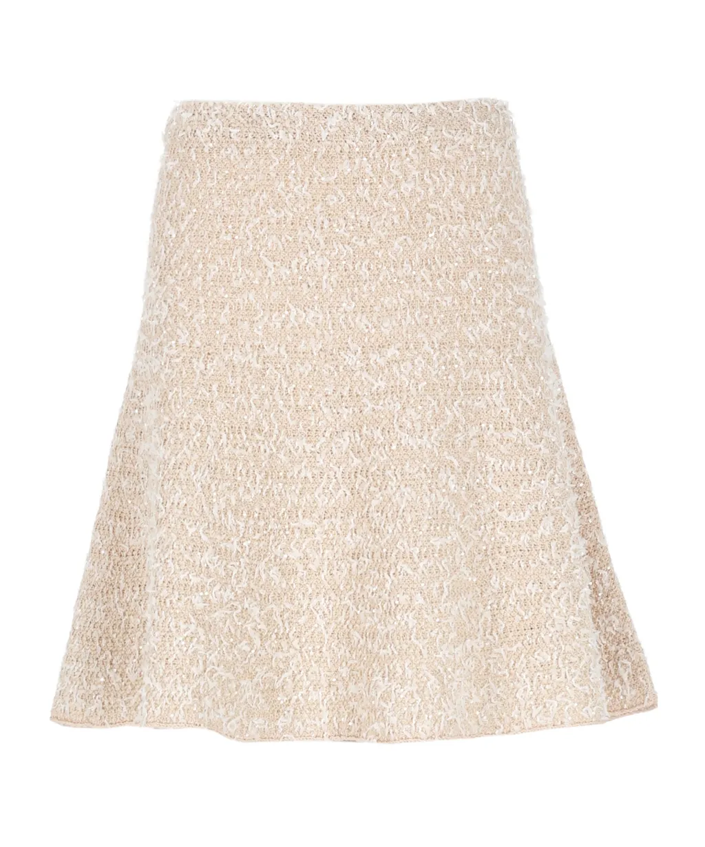 Tweed Flared Knit Skirt