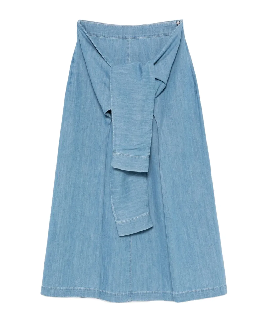 Belted Denim Skirt