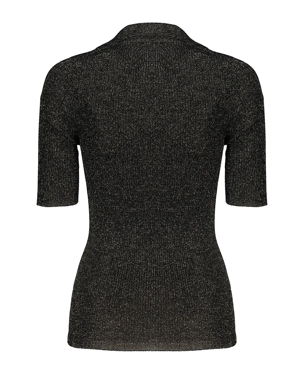 Ribbed Knit Polo Shirt