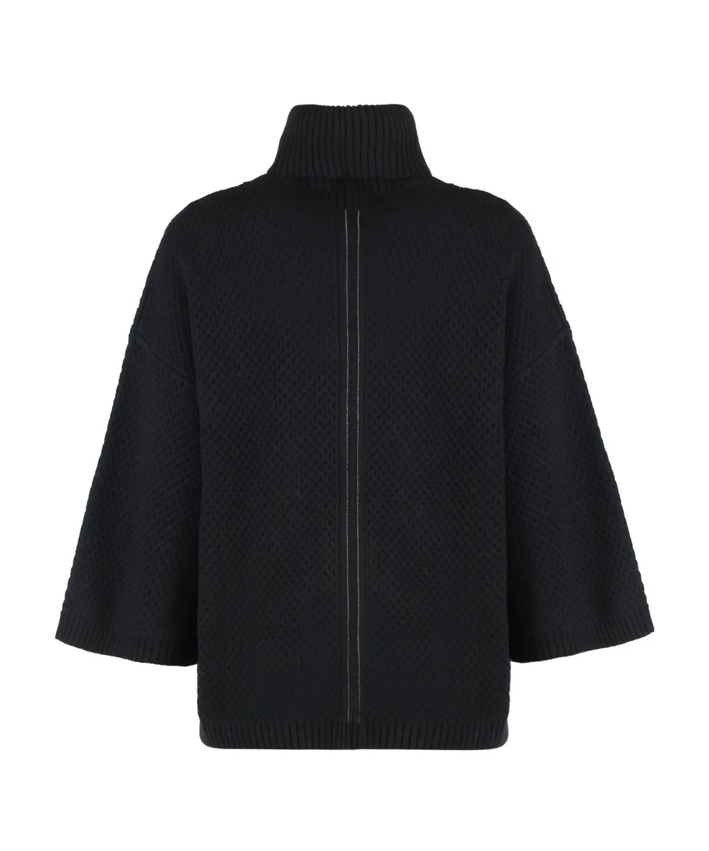 Open-Knit Roll-Neck Jumper
