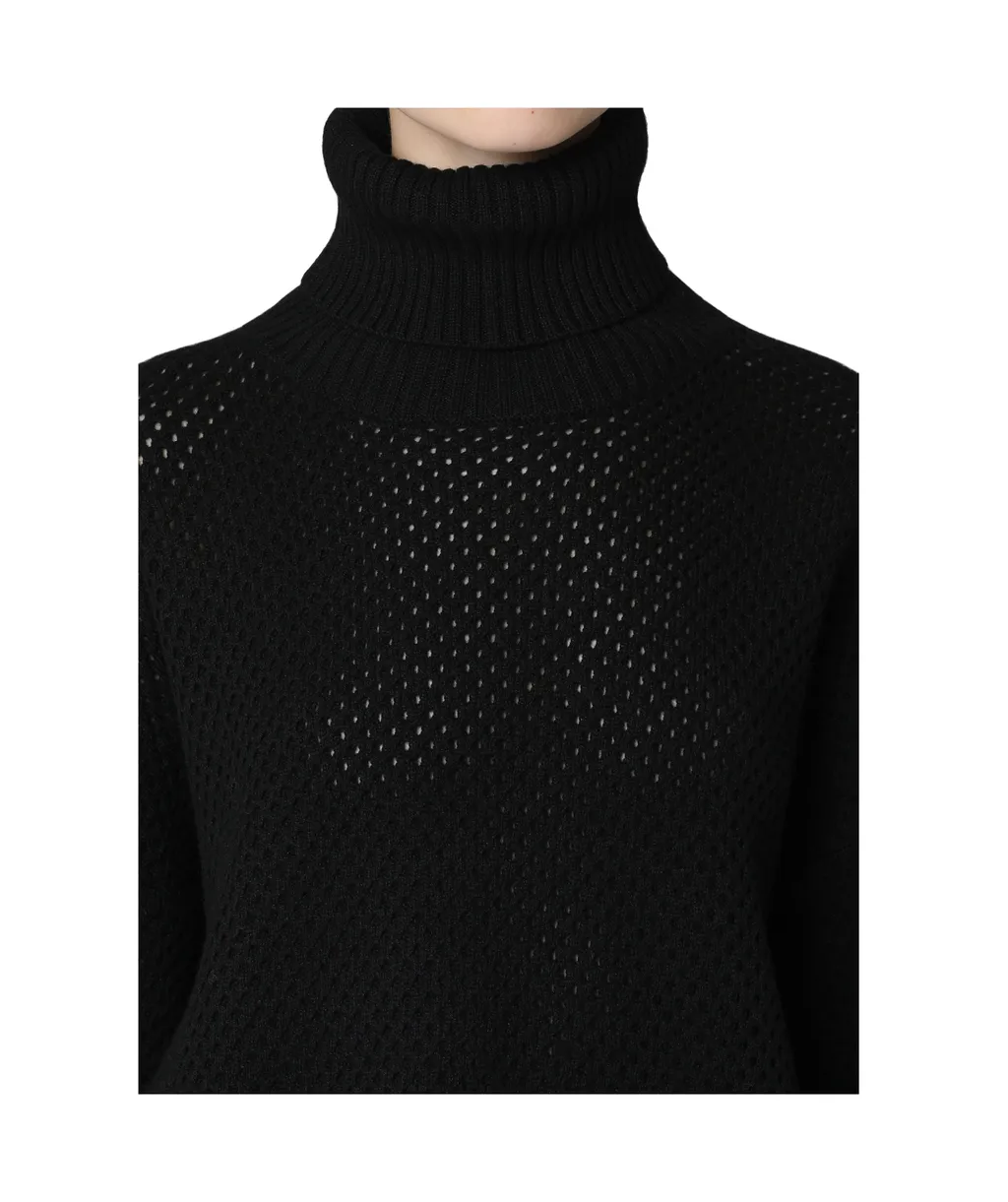 Open-Knit Roll-Neck Jumper