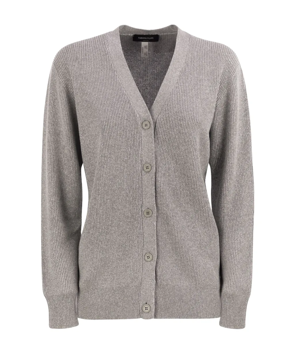 V-Neck Ribbed Cardigan