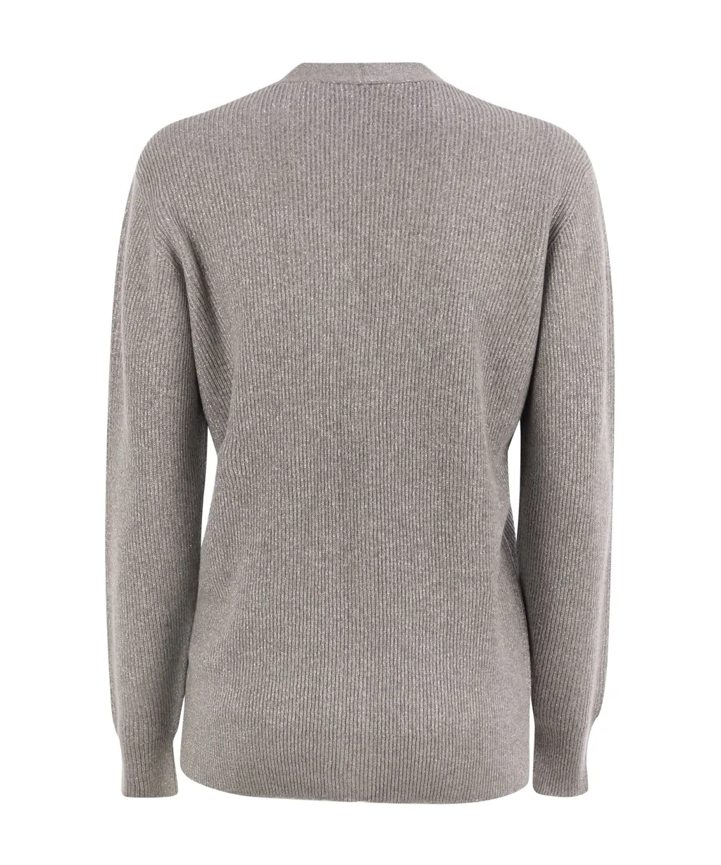 V-Neck Ribbed Cardigan