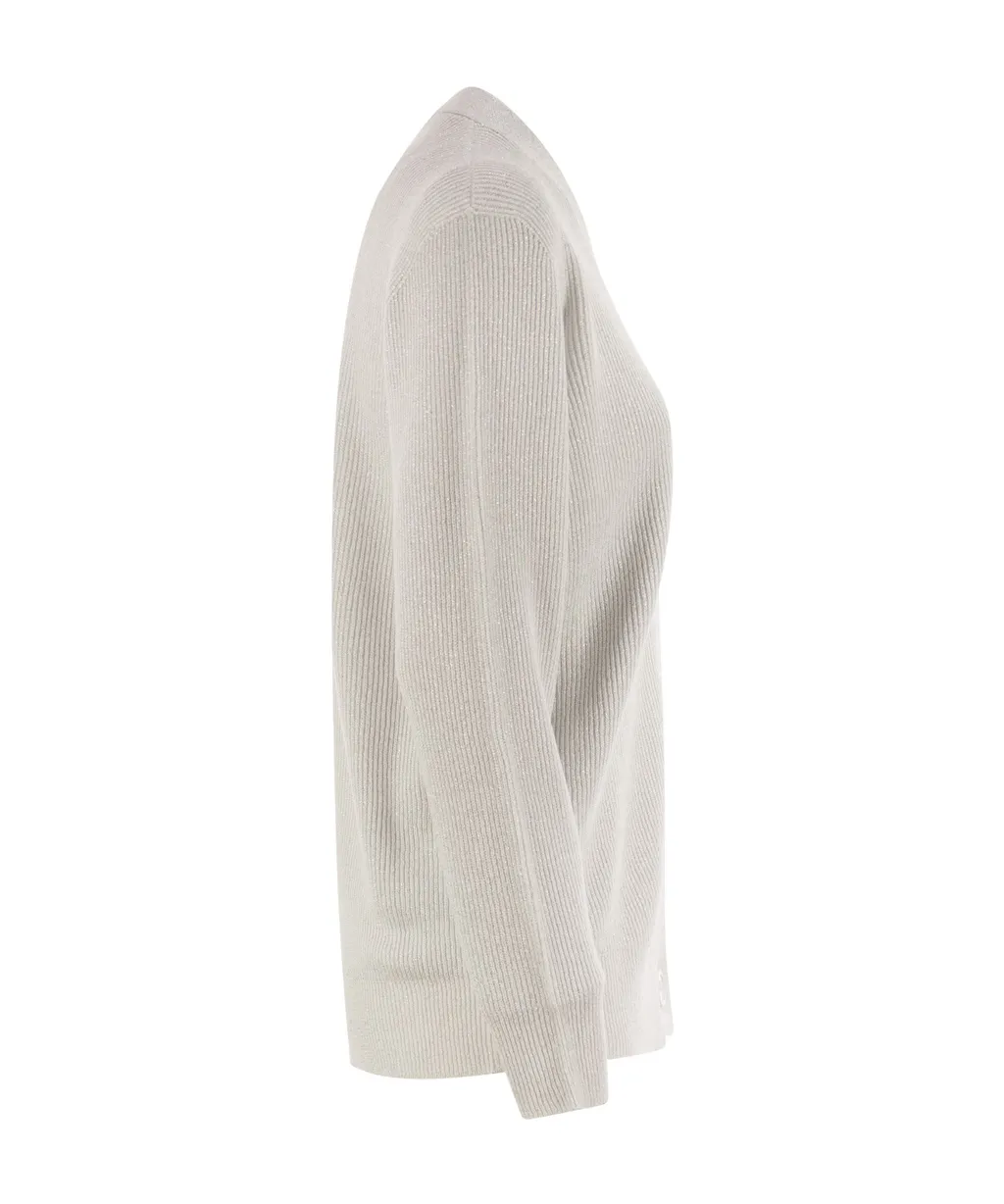 V-Neck Ribbed Cardigan