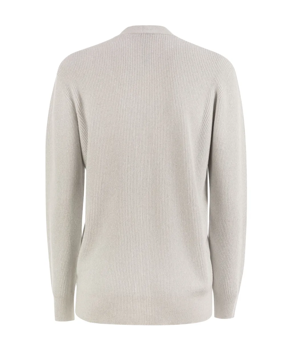 V-Neck Ribbed Cardigan