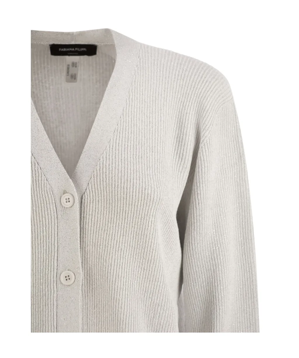V-Neck Ribbed Cardigan