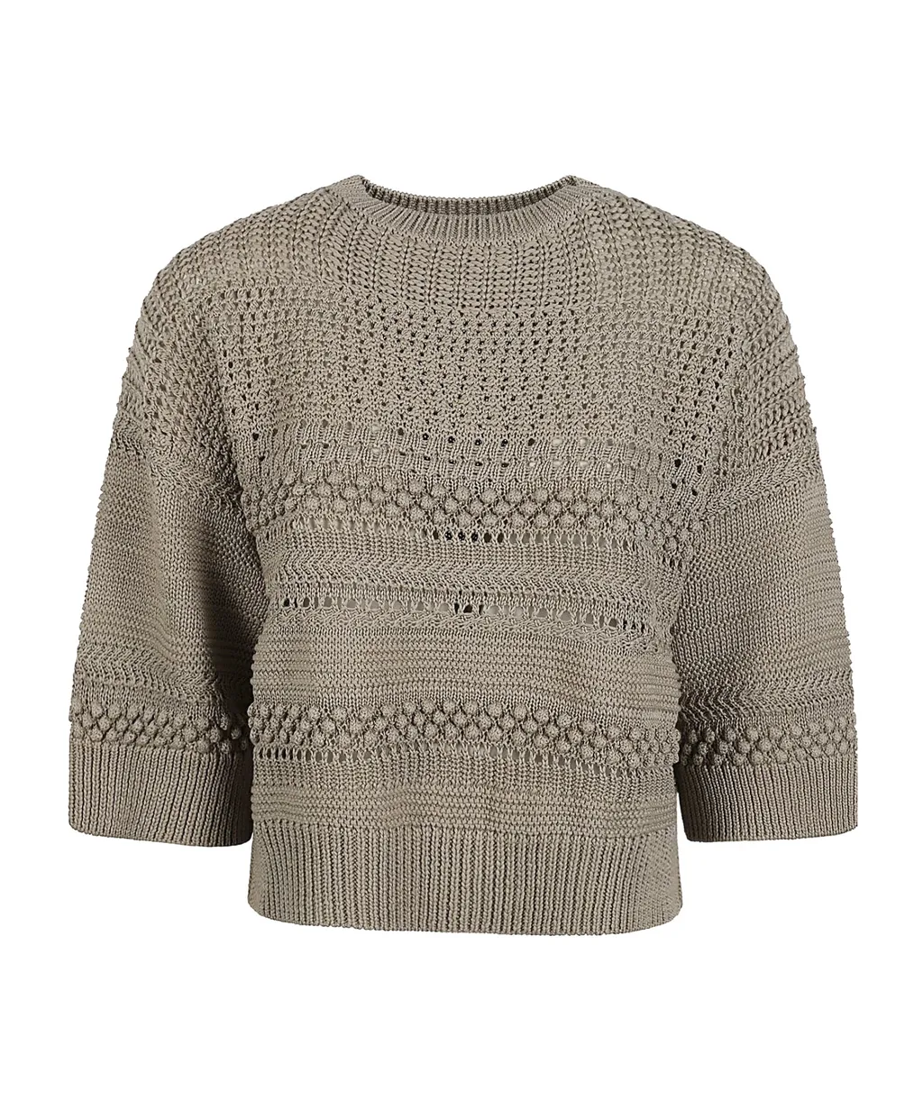 Open-Knit Cropped Jumper