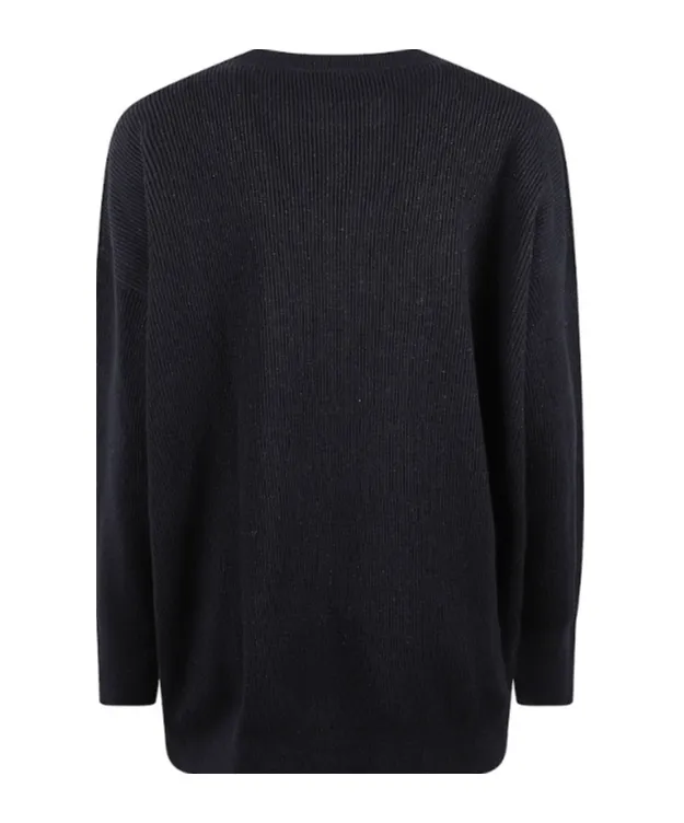 Lurex Platinum English Rib Crewneck Jumper