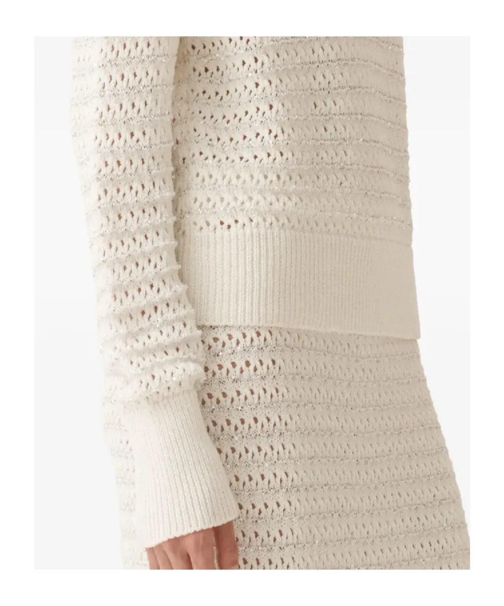 Open-Knit Crewneck Jumper