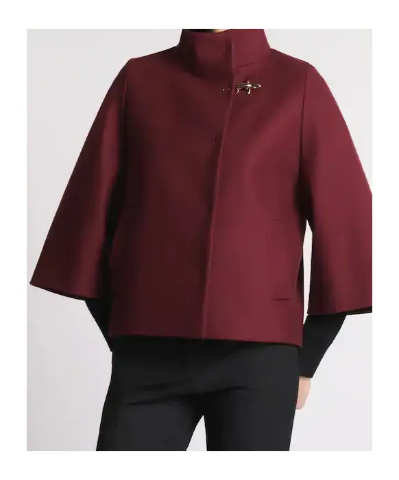 Hook-Closure Wool Cape