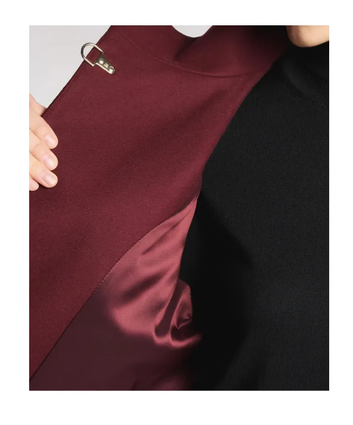 Hook-Closure Wool Cape
