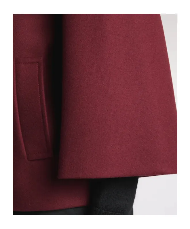 Hook-Closure Wool Cape