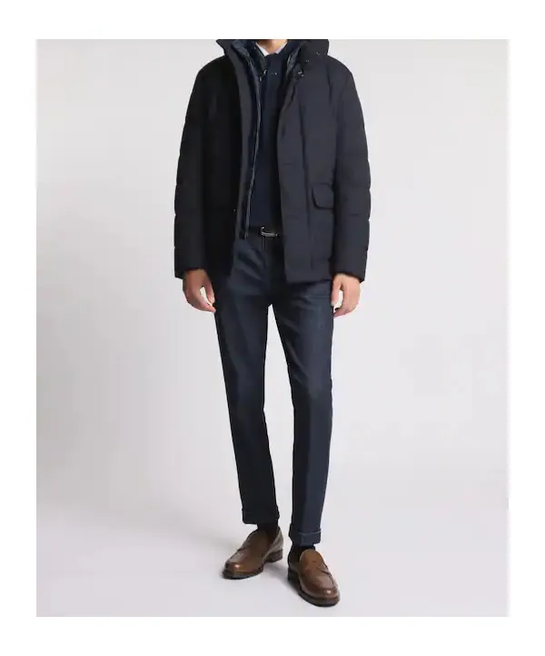 Quilted Hooded Pea Coat