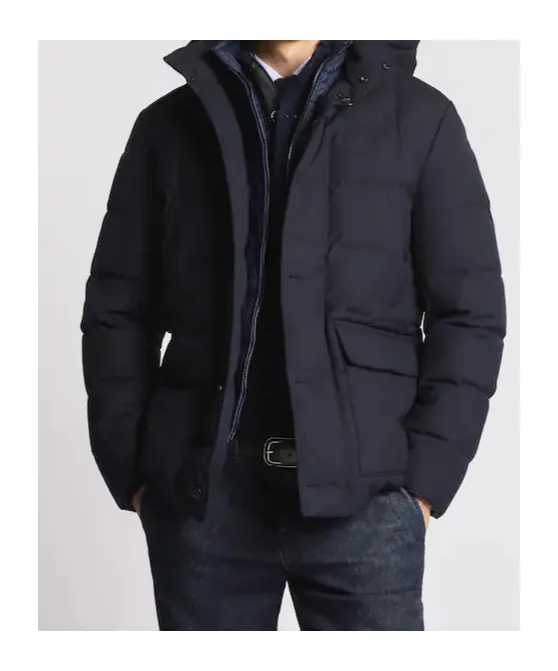 Quilted Hooded Pea Coat