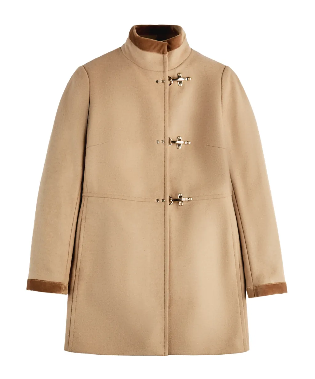 Virginia Velvet-Trimmed Coat