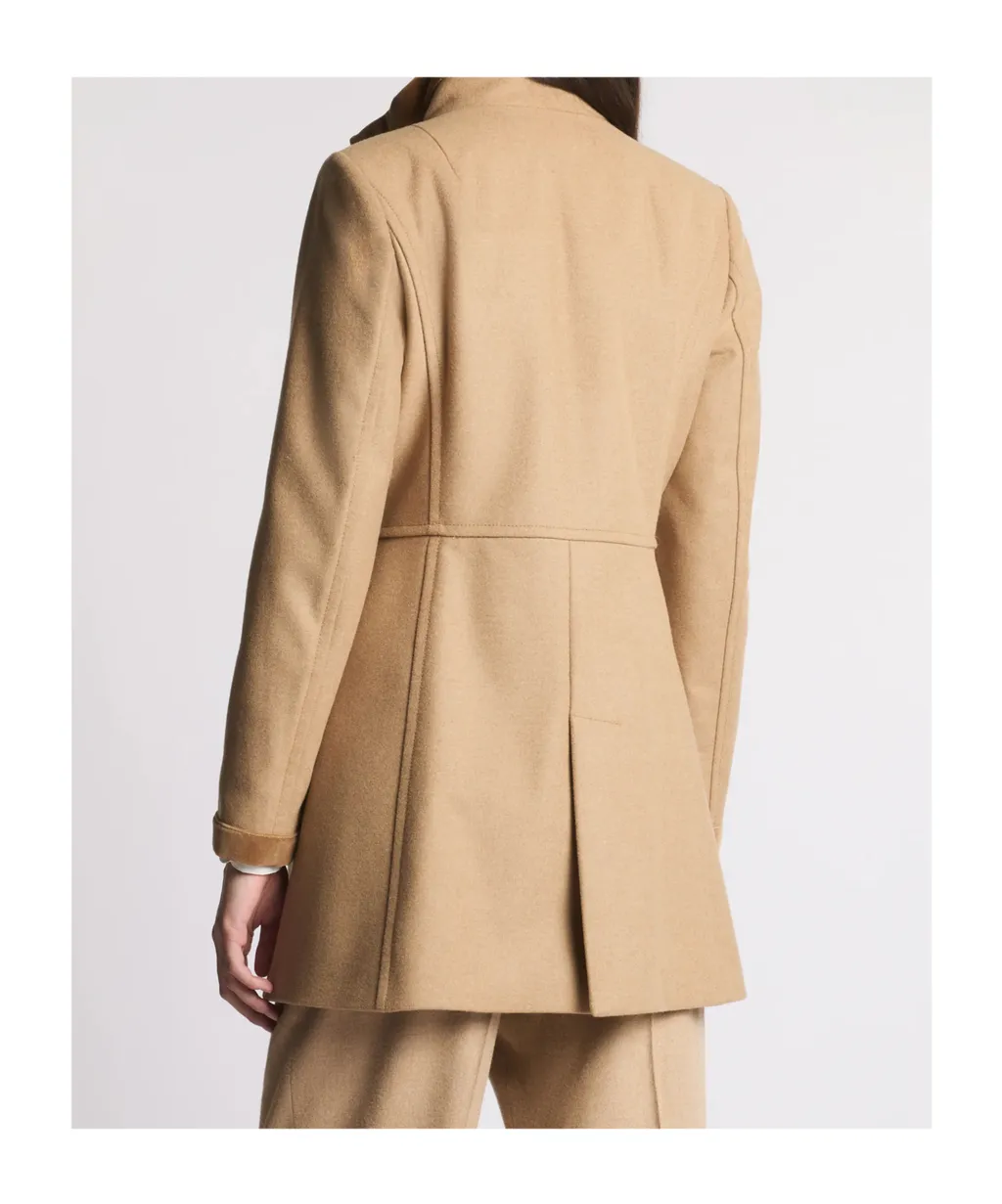 Virginia Velvet-Trimmed Coat