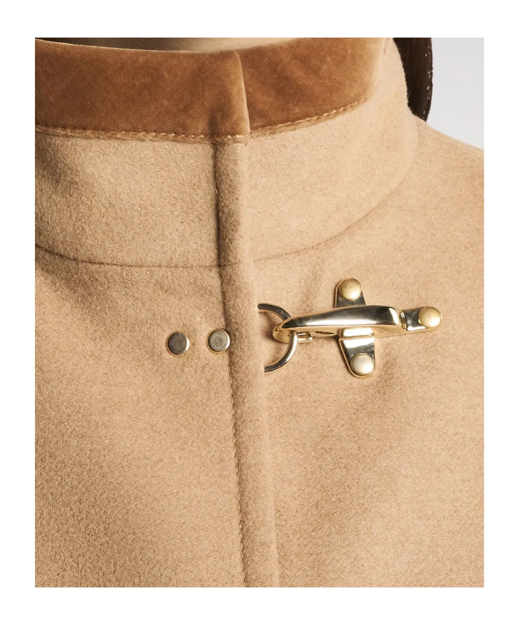 Virginia Velvet-Trimmed Coat