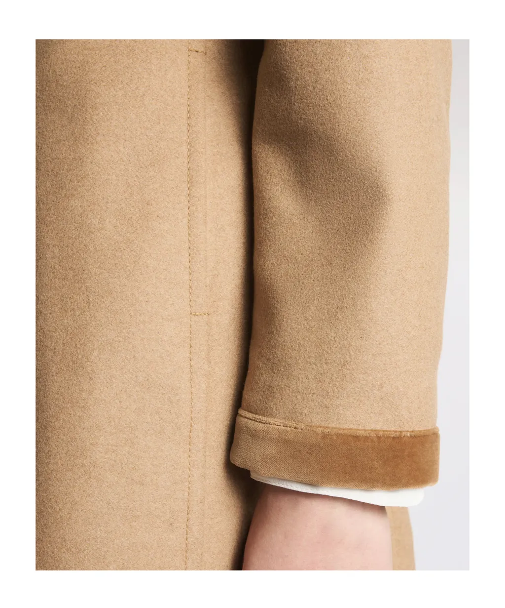 Virginia Velvet-Trimmed Coat