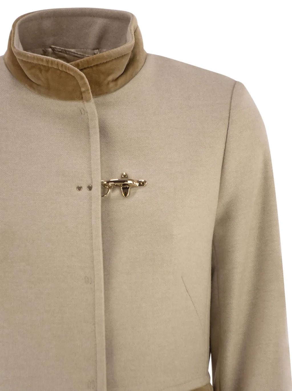 Virginia Velvet-Trim Coat