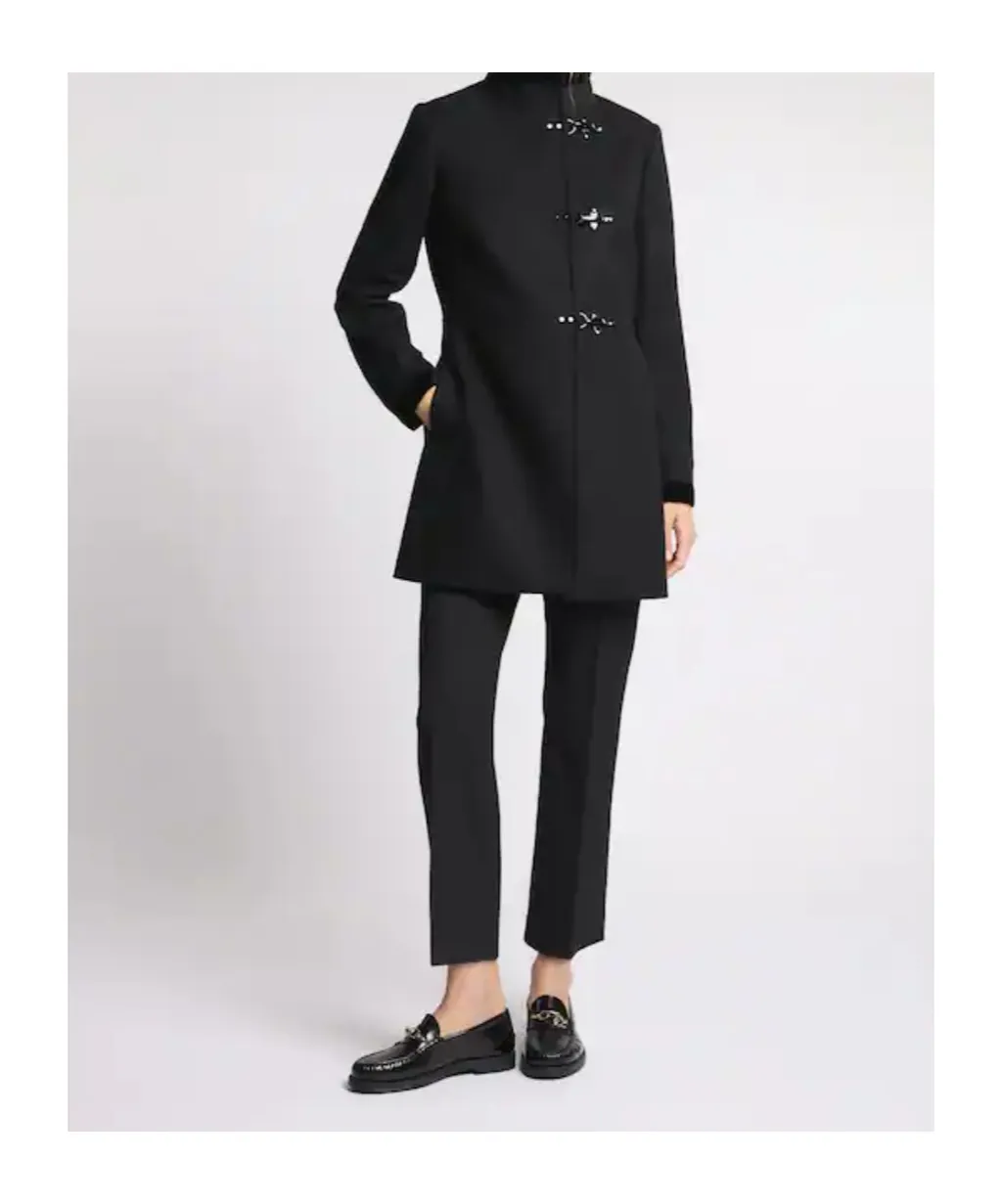 Virginia Velvet-Trimmed Coat