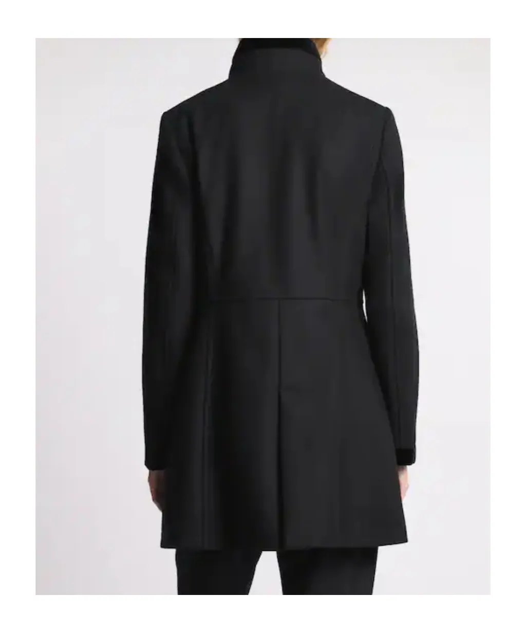 Virginia Velvet-Trimmed Coat
