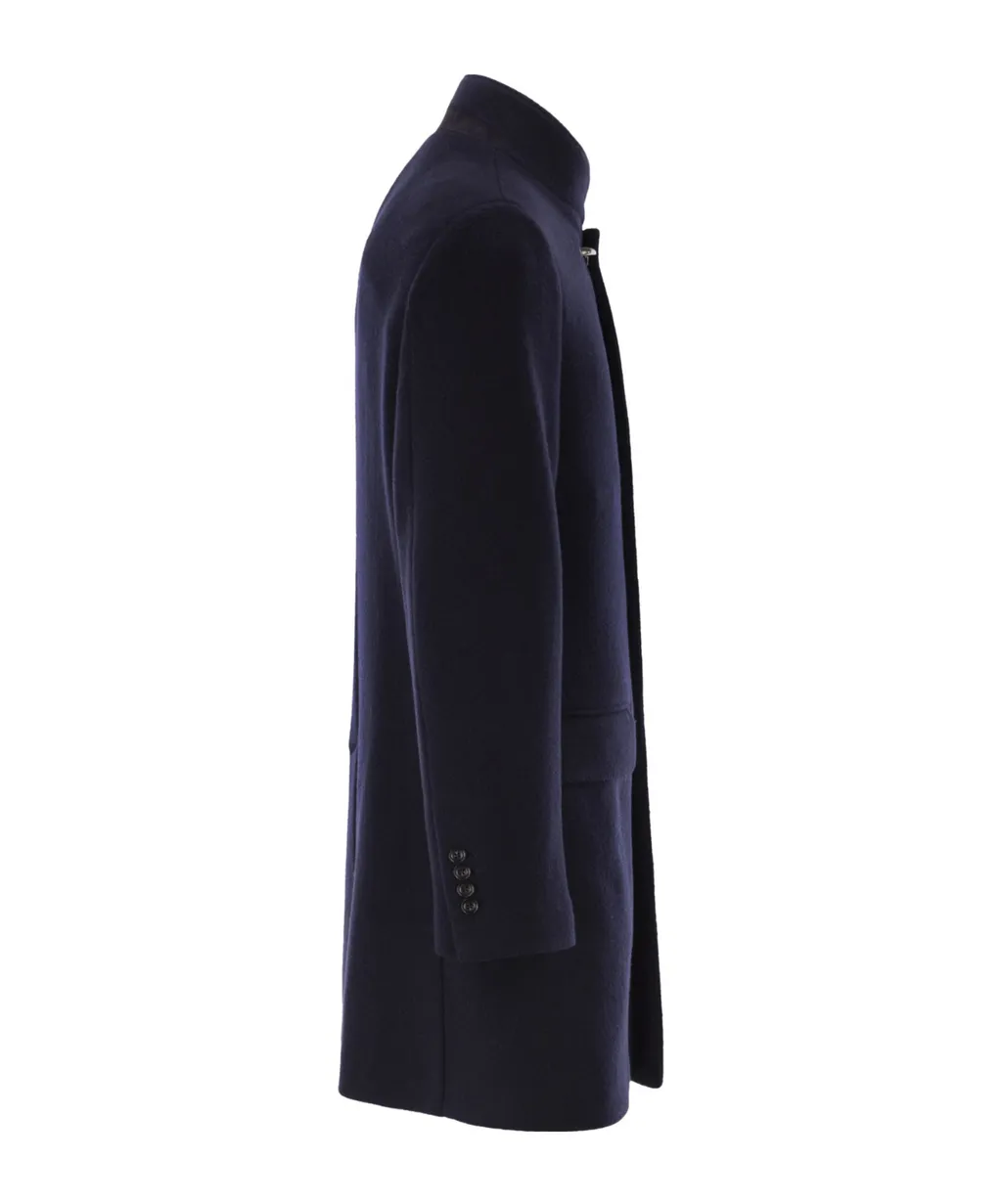 Herringbone Wool-Blend Coat