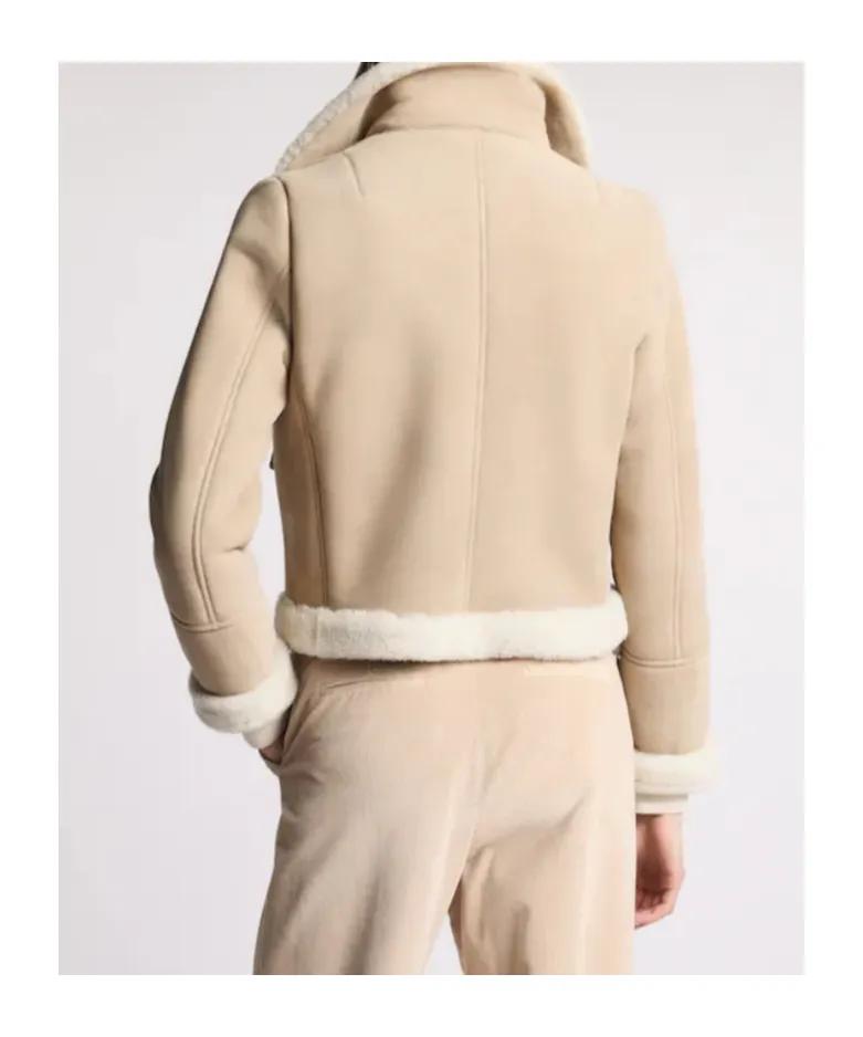 Shearling Trim Cropped Jacket