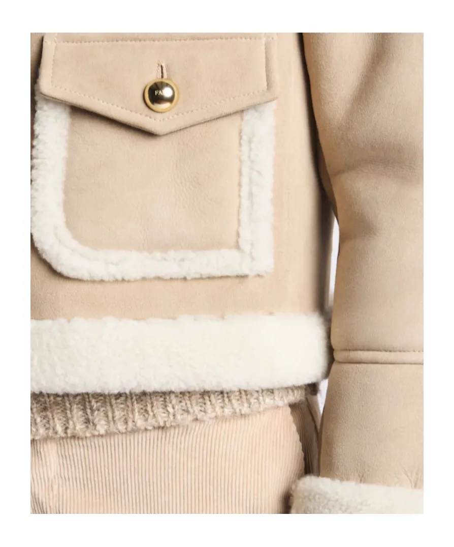 Shearling Trim Cropped Jacket