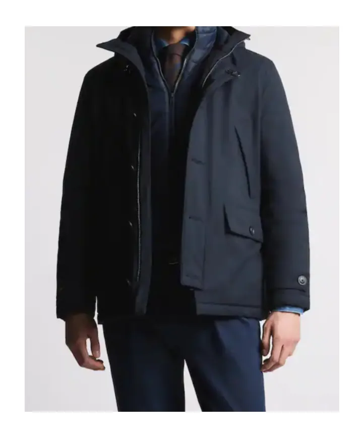 Technical Gabardine Pea Coat
