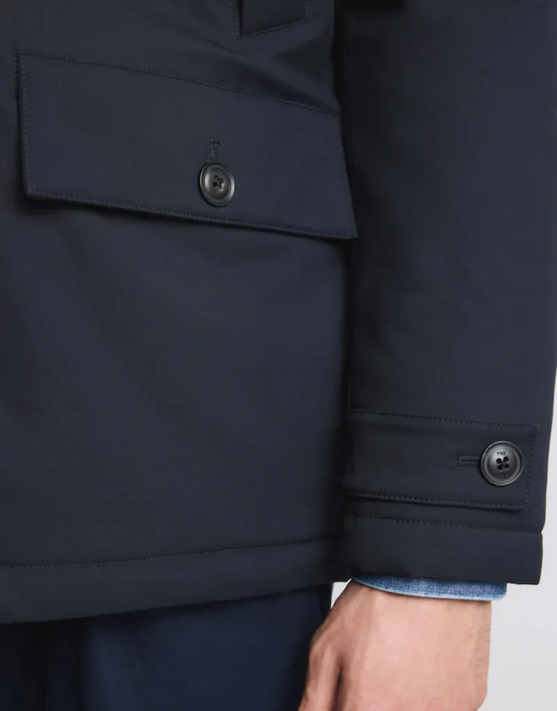 Technical Gabardine Pea Coat