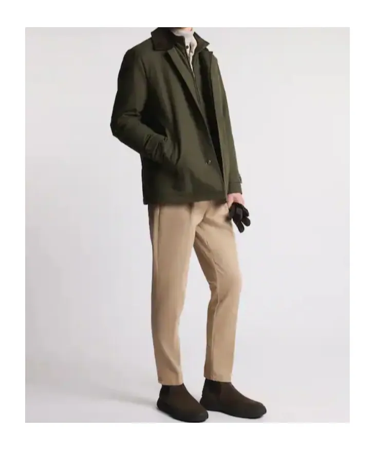 Morning Raincoat With Velvet Collar
